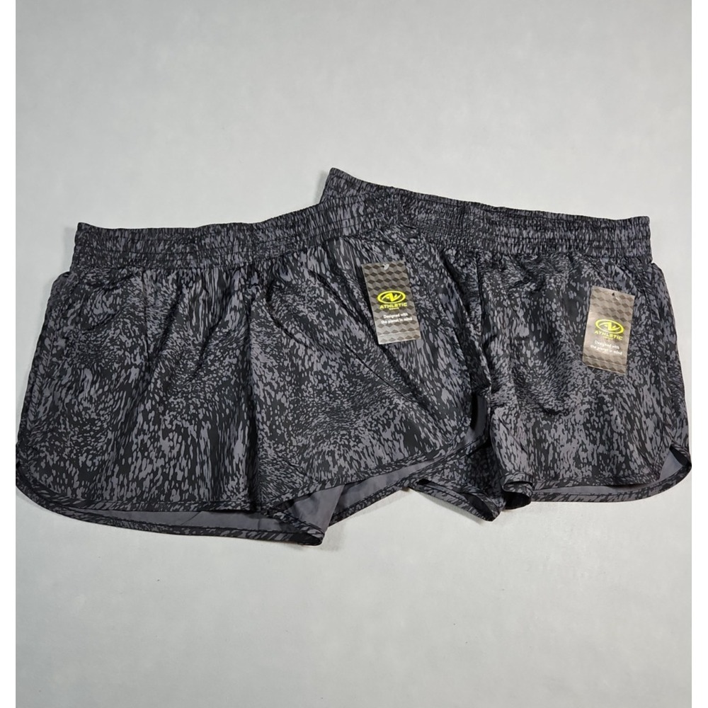 Athletic Works Womens Gray Lined Running Shorts Size Medium NWT - Lot Of 2